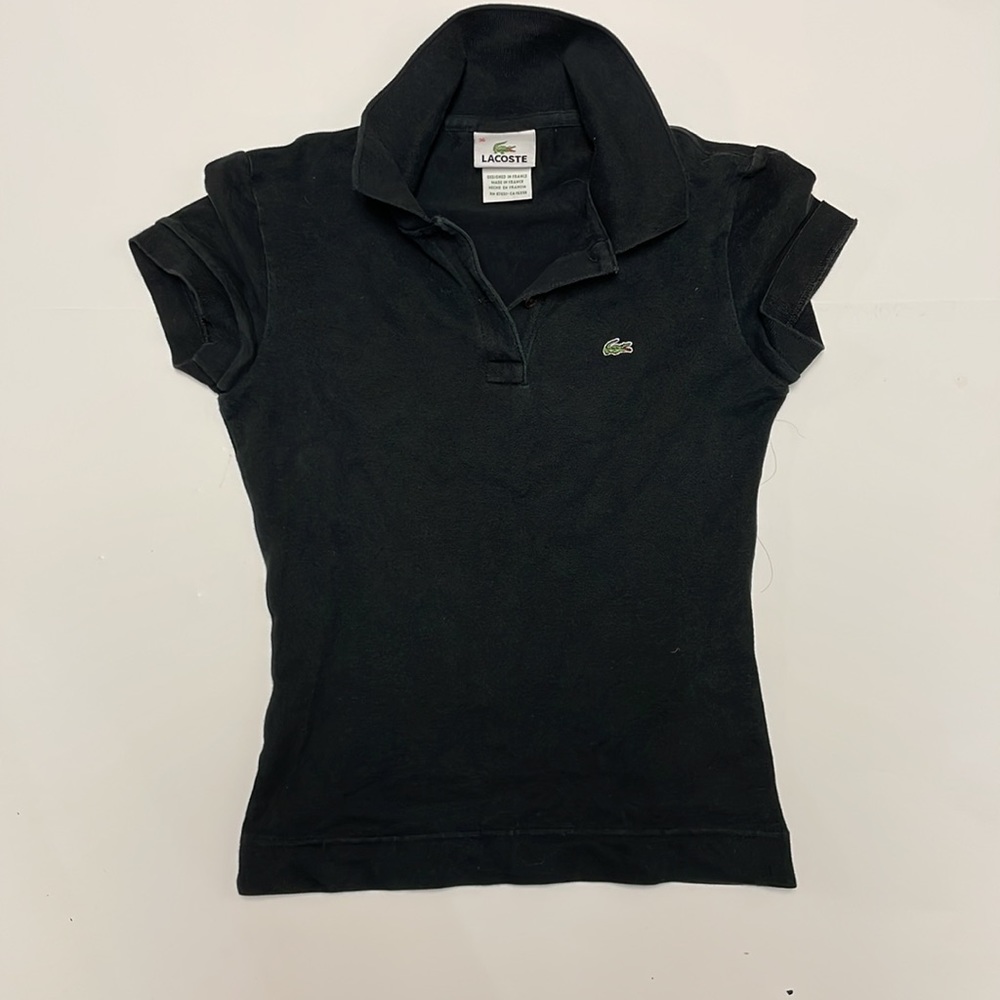 Lacoste black short sleeve polo size 36